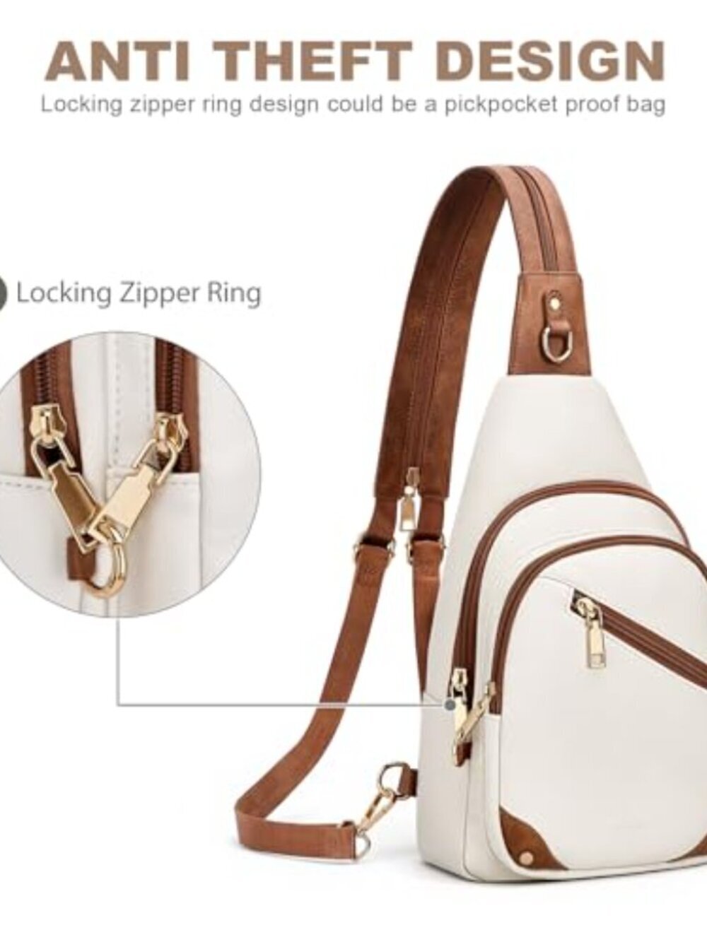 🆕 Anti Theft Sling Bag for Women, RFID Crossbody Purses Convertible - Picture 3 of 6